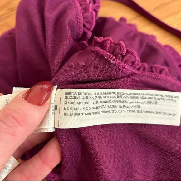 NWOT Abercrombie Kids Purple Ribbed Flutter Crop Top Girls Youth Size 11/12 - Picture 4 of 5